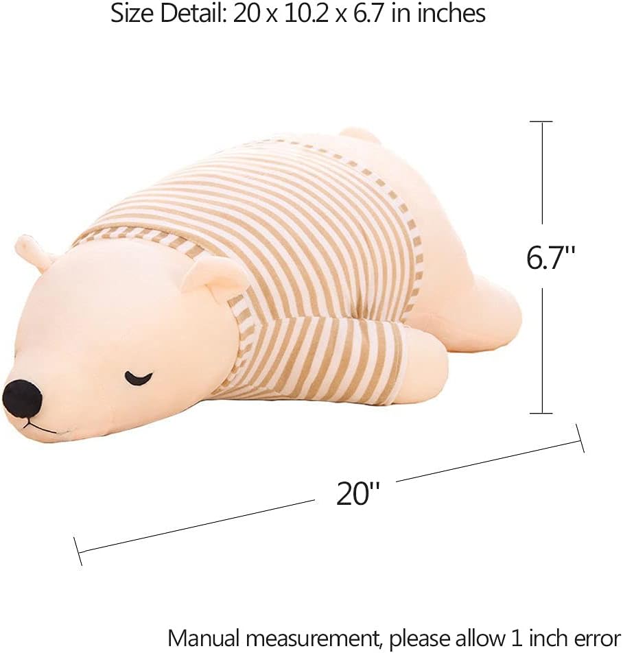 MMTTAO 20 Inch White Polar Bear Plush Toy