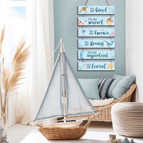 6 Pcs Ocean Decor Wall Plaques for Kids Room