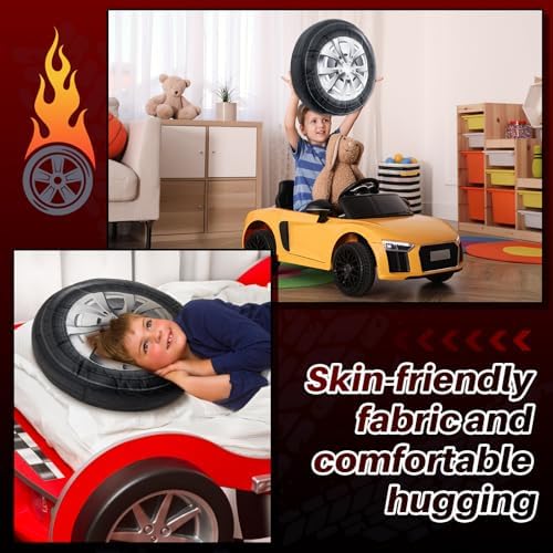 Meooeck 3D Wheel Plush Pillow for Boys