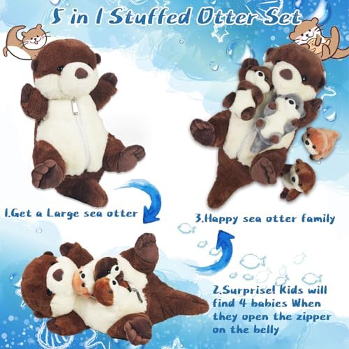 5 Pcs Sea Otter Plush Set