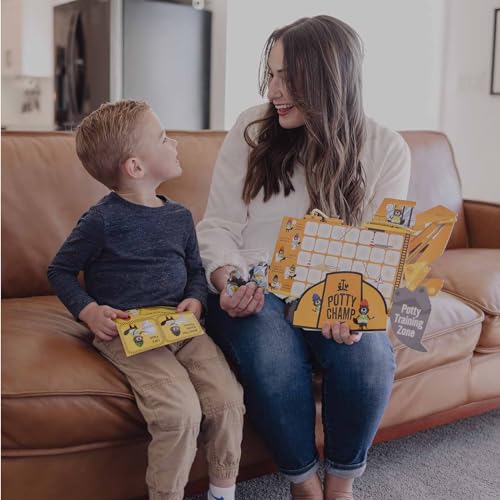 Potty Training Chart with Tractor Stickers and Crown