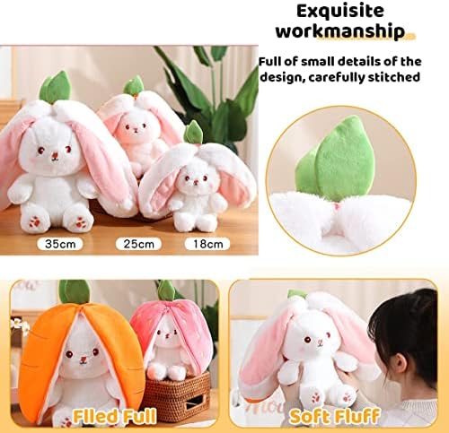 Mukorolee Reversible Bunny Plush Pillow Toy