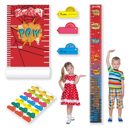 Hero Themed Kids Growth Chart for Wall