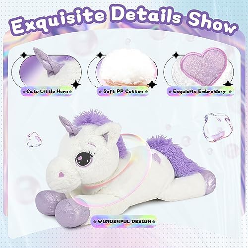 Big Stuffed Unicorn Plush Pillow 24 Inch