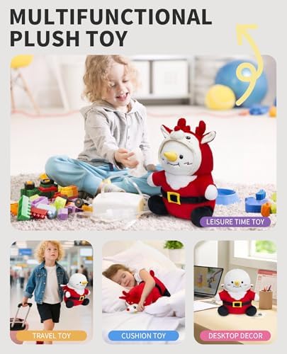 OLAOLA Christmas Reindeer Snowman Plush Pillow