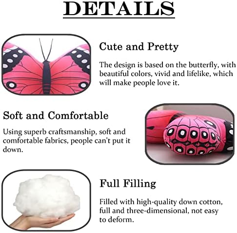 Butterfly Plush Pillow Kawaii Toy Pink 16x12 Inch