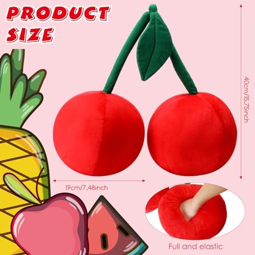 Cute Cherry Plush Pillow for Home Decor