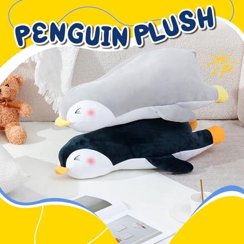 2 Pcs Large Penguin Plush Pillow Toy