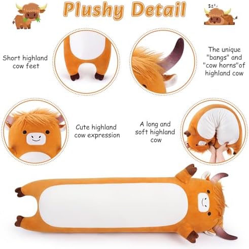 Large Highland Cow Plush Pillow