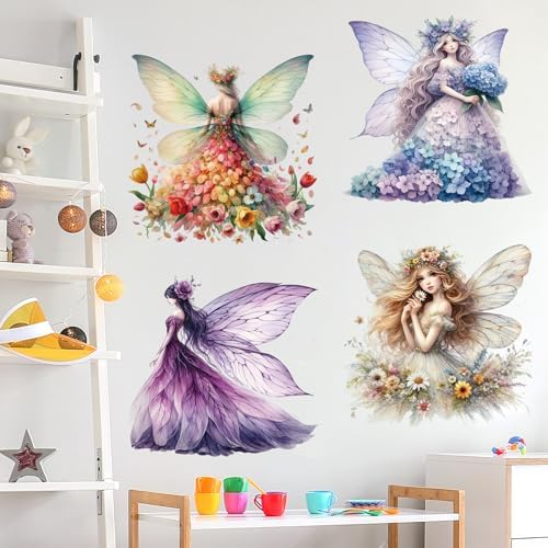 2 Sheets Removable Butterfly Girl Wall Decals