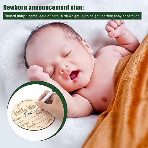 Baby Announcement Sign with Handprint and Footprint Space