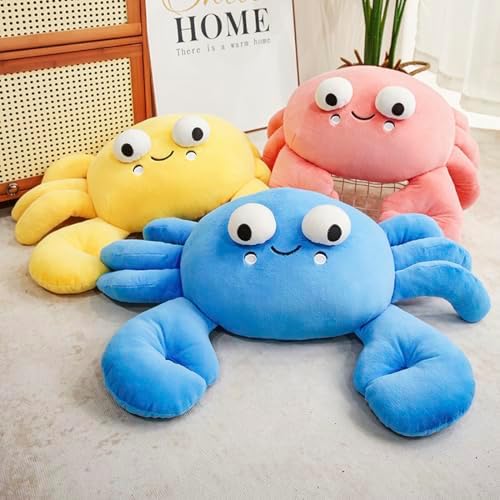 ELAINREN Ultra-Soft Pink Crab Plush Pillow