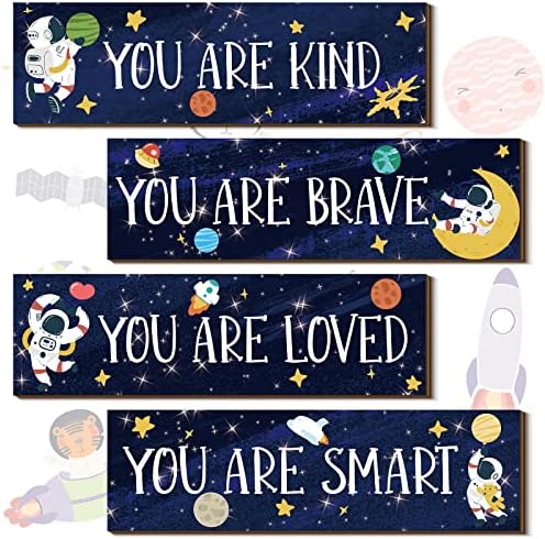 Yookeer 4 Pcs Space Room Decor for Kids Boys