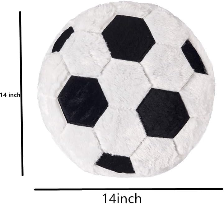 14 Inch Fluffy Soccer Ball Plush Pillow 1