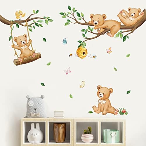 Decalmile Woodland Bear Wall Decals