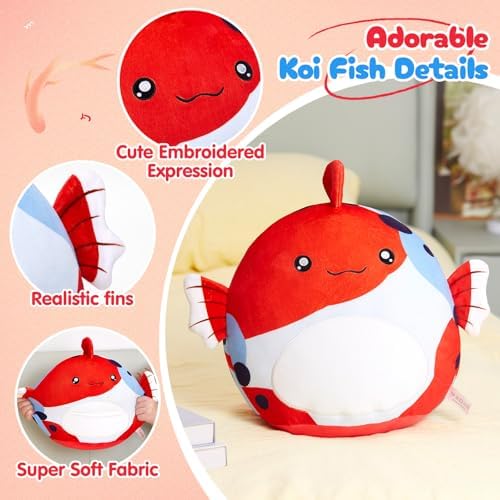 Glow Guards 13-Inch Koi Fish Plush Pillow