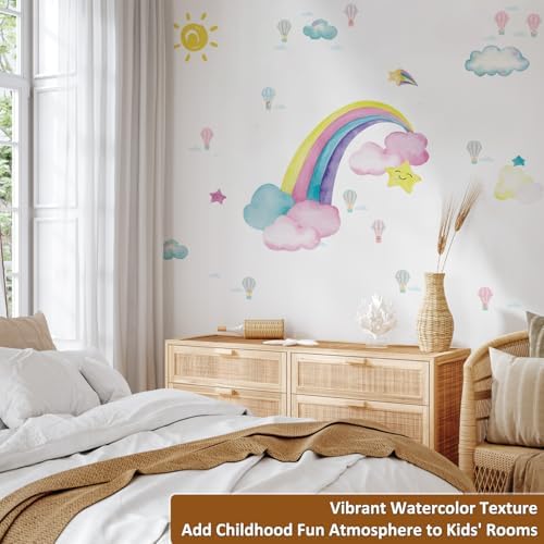 vibrant rainbow wall decal for baby nursery