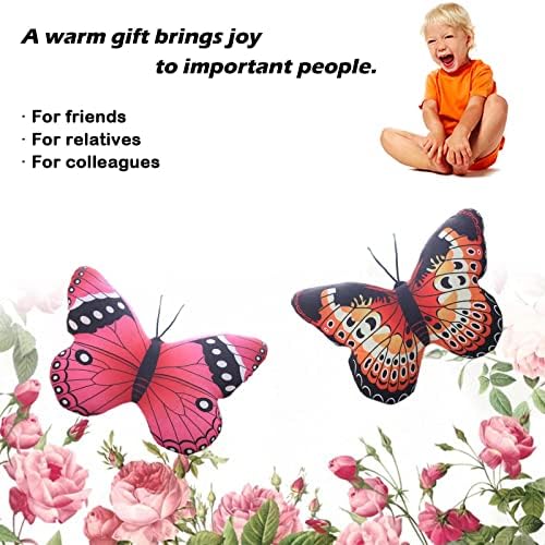 Butterfly Plush Pillow Kawaii Toy Pink 16x12 Inch