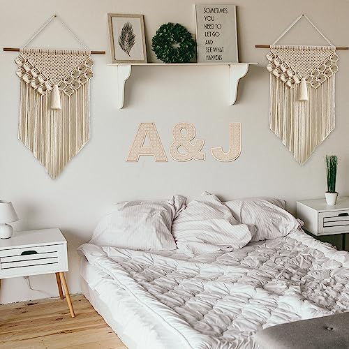 8 Inch Wooden Rattan Letter A Wall Decor