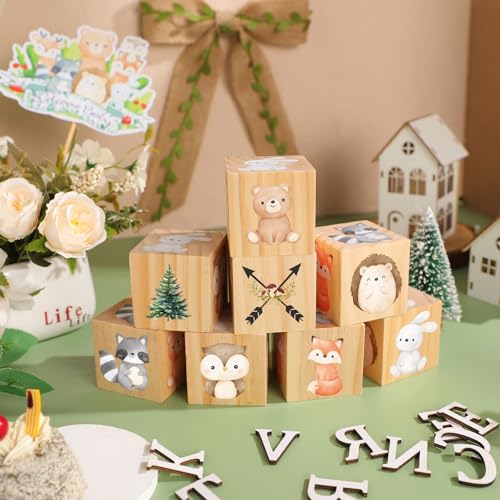 Custom Woodland Animals Name Sign Blocks