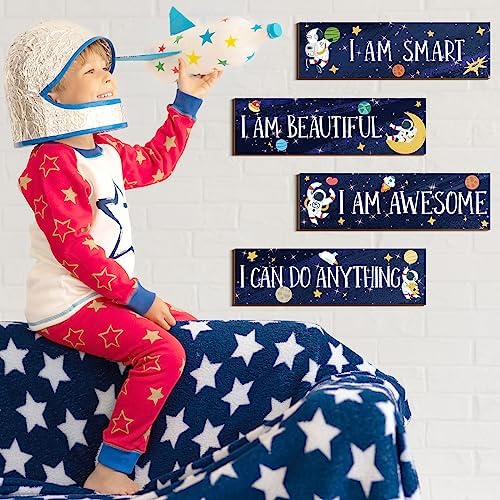 Yookeer 4 Pcs Space Wall Decor for Kids Bedroom