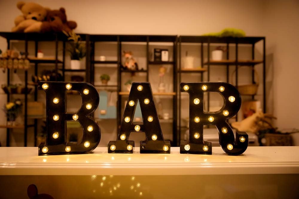 Foaky Black LED Marquee Number Light Sign 1