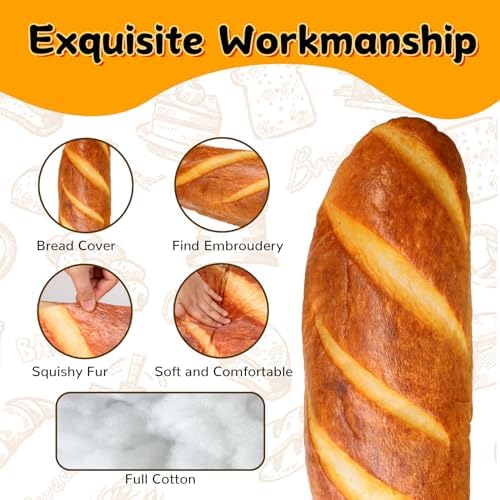 48 Inch Bread Plush Pillow for Kids