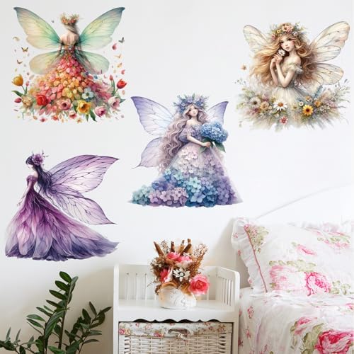 2 Sheets Removable Butterfly Girl Wall Decals