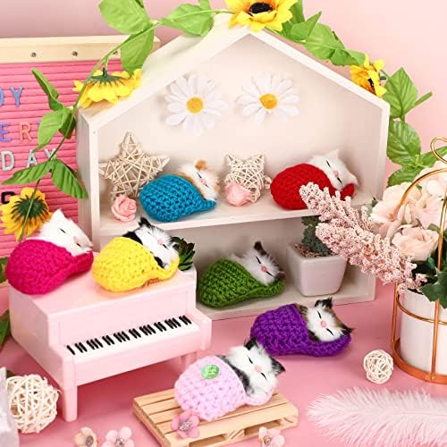 Zubebe 12 Pcs Sleeping Cat Dolls in Slippers