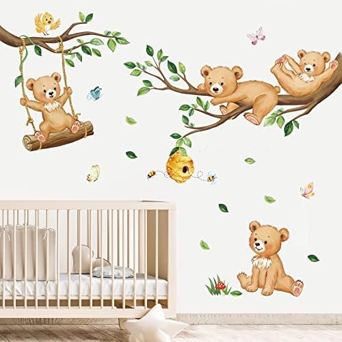Decalmile Woodland Bear Wall Decals