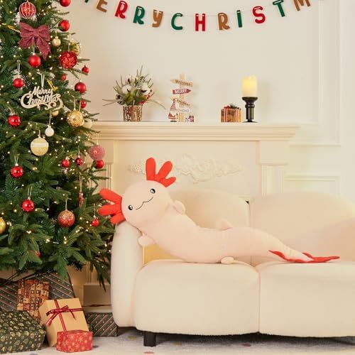 Large Axolotl Plush Body Pillow for Kids