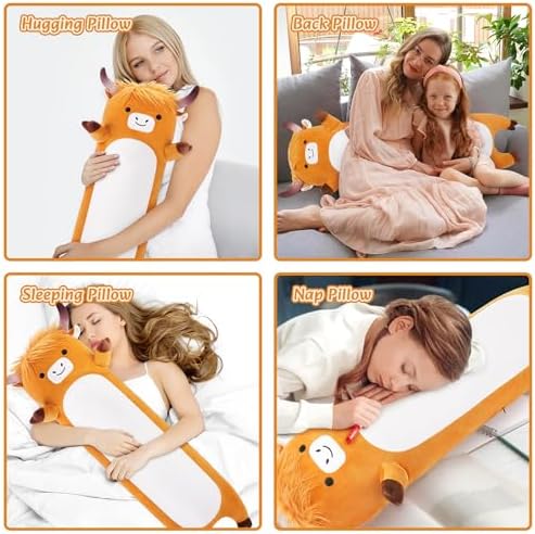 Large Highland Cow Plush Pillow