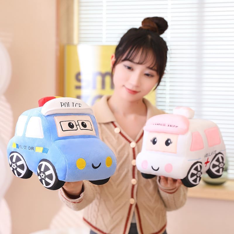 3D Cartoon Ambulance Plush Pillow Toy