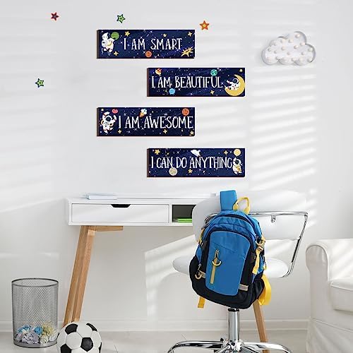 Yookeer 4 Pcs Space Wall Decor for Kids Bedroom