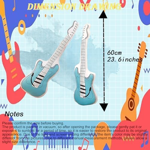236 Inch Blue Guitar Plush Throw Pillow