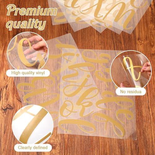 Boao 7 Letter Wall Decal Set Gold Alphabet Stickers