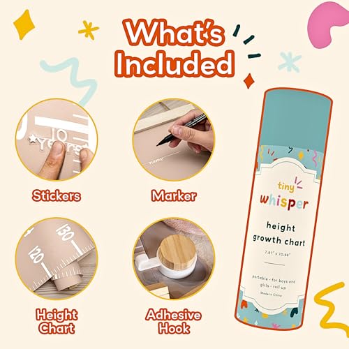 Tiny Whisper Kids Height Wall Chart