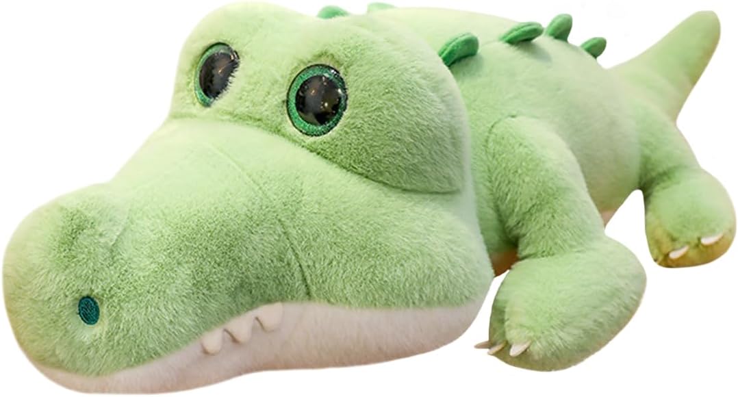 ELAINREN Super Furry Crocodile Plush Pillow