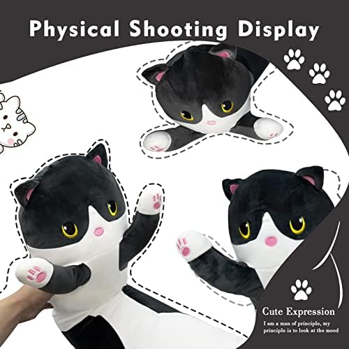 Kawaii Long Cat Plush Pillow for Kids
