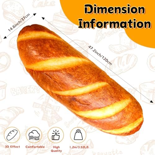 48 Inch Bread Plush Pillow for Kids