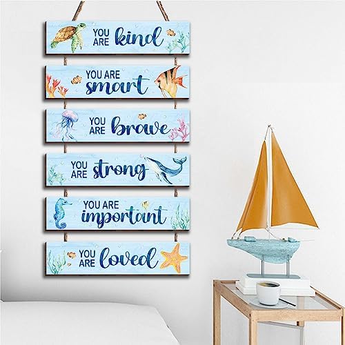 6 Pcs Ocean Decor Wall Plaques for Kids Room
