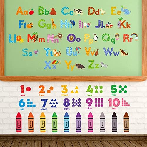 DECOWALL Animal Alphabet Numbers Wall Stickers