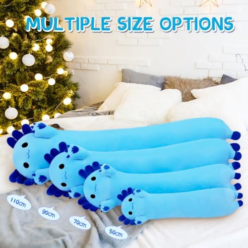 Chubbyjoy Long Axolotl Plush Pillow Blue