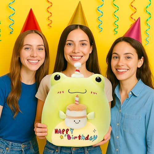 Original 14 Inch Happy Birthday Frog Plush Pillow
