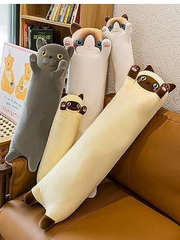 Long Cat Plush Pillow for Kids and Girlfriend