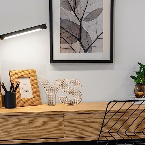8 Inch Wooden Rattan Letter A Wall Decor