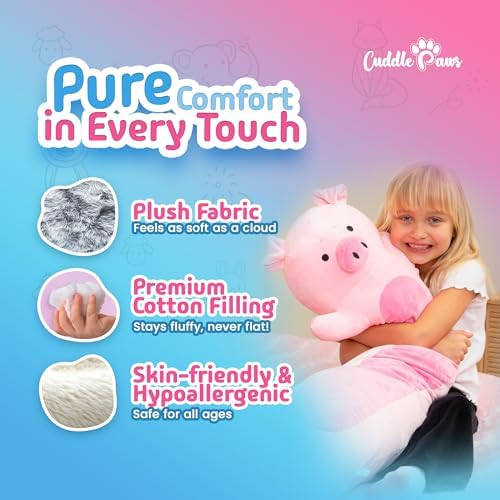 Cuddle Paws Big Pig Plush Pillow