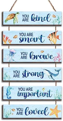 6 Pcs Ocean Decor Wall Plaques for Kids Room