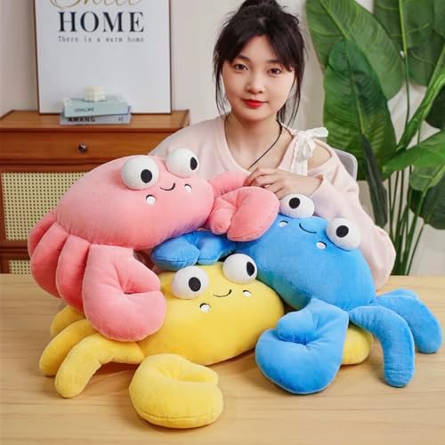 ELAINREN Ultra-Soft Pink Crab Plush Pillow