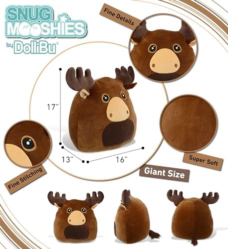 DolliBu Snug Mooshies Moose Plush Toy 17 inches